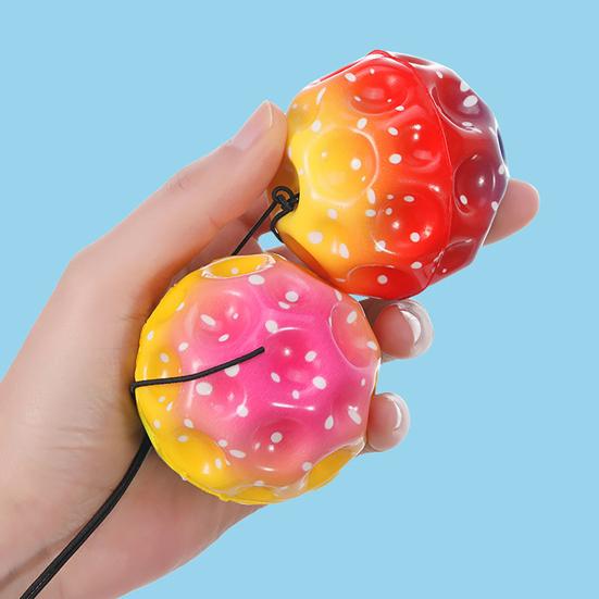 Regenbogen Stressball mit Armbandseil Stressabbau Ball Quetschspielzeug Konzentrationshilfe Anti-Angst Fidget Ball Handentspannung