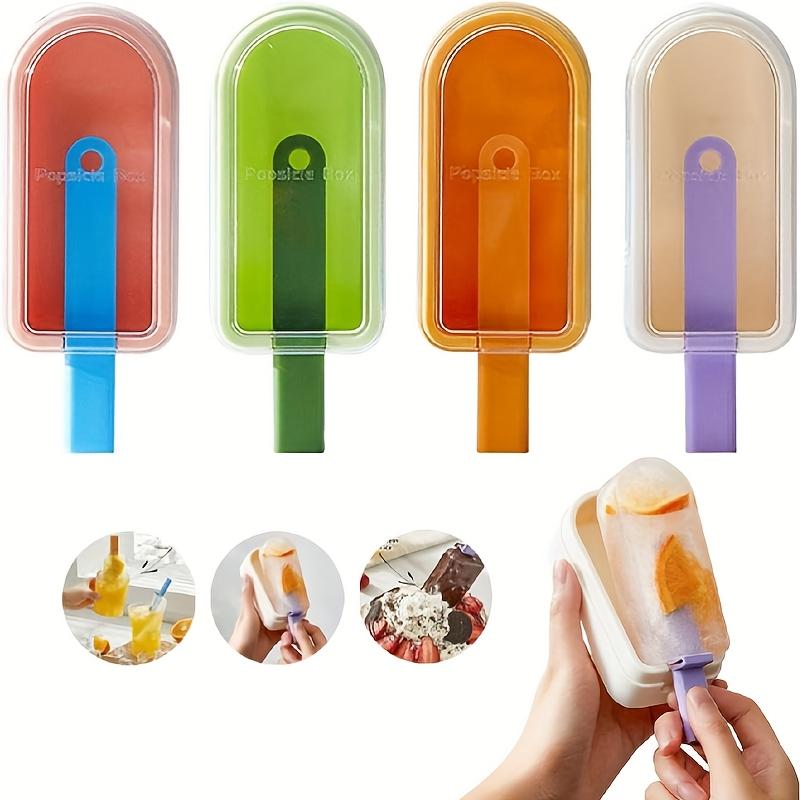 4pcs Silicone Popsicle Molds, Homemade Popsicle Mold Set, BPA Free Ice Cream Maker, 4pcs Reusable