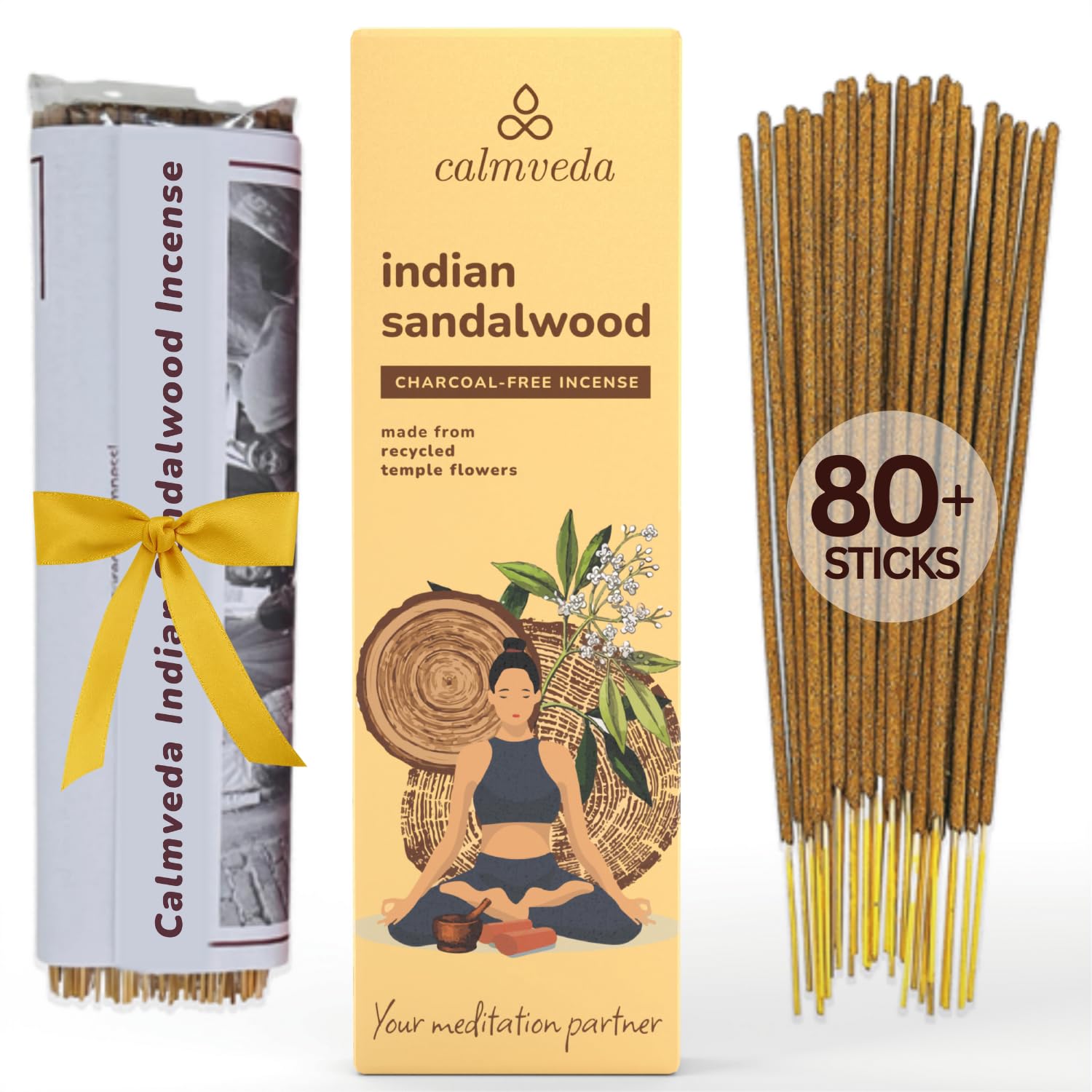 Indian Sandalwood Incense Sticks - 80 Incense Sticks