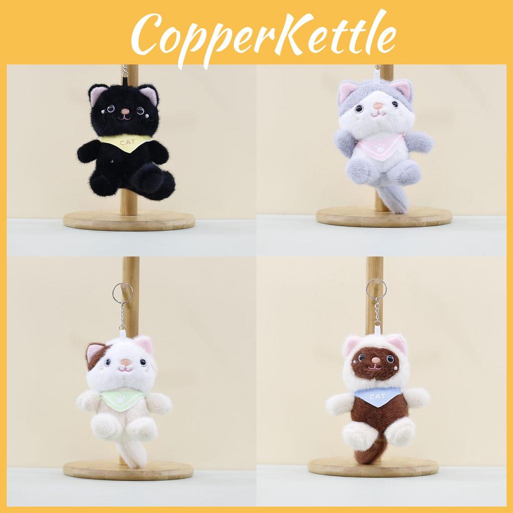 Adorable Cat Plush Keychain With Cute Scarf Design Perfect For Bags And Dolls
