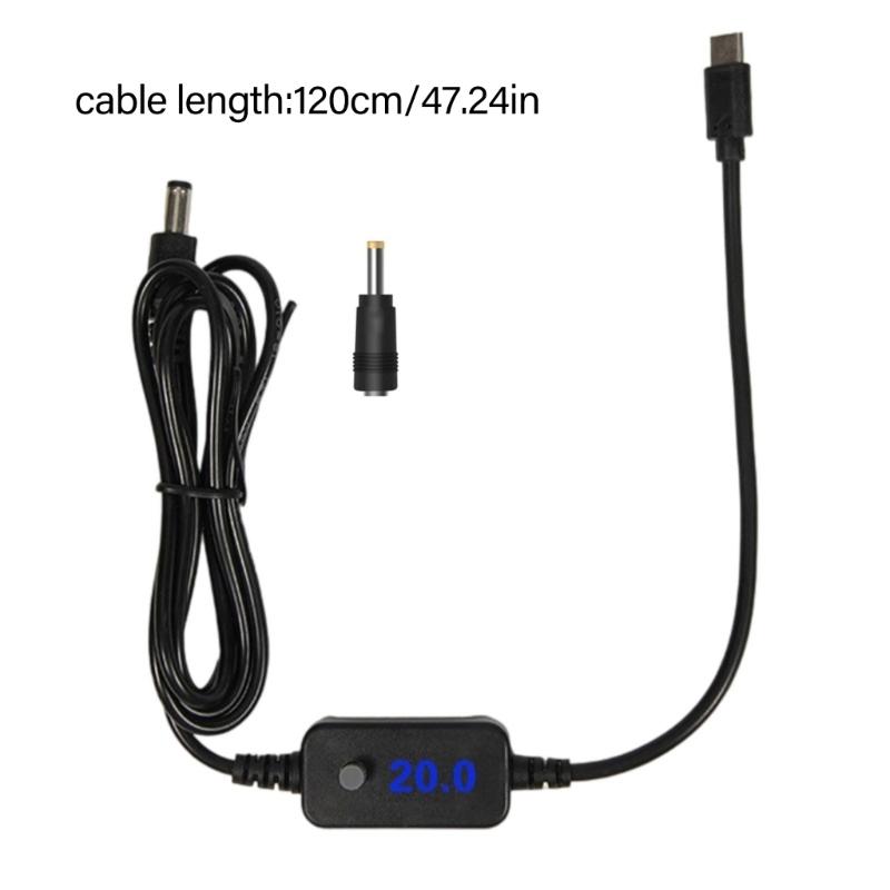 Adjustment Voltages USB C To DC5V9V12V20V 65W Power Cable With 4.0x1.7mm Adapter For Fast Charging Devices