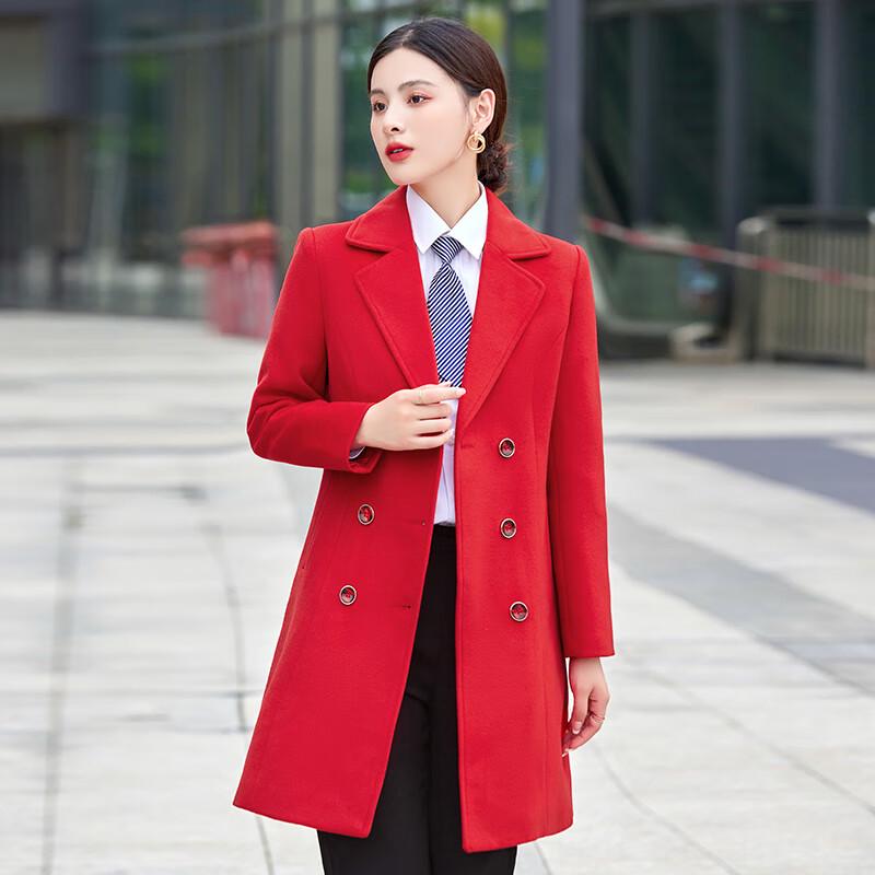 Women's Professional Mid-Length Wool Blend Coat