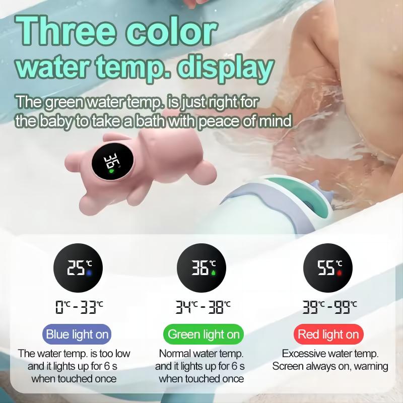 Schwimmender digitaler Babybadetemperaturmesser, LED-Anzeige, Wassertester, Sicherheitscartoon