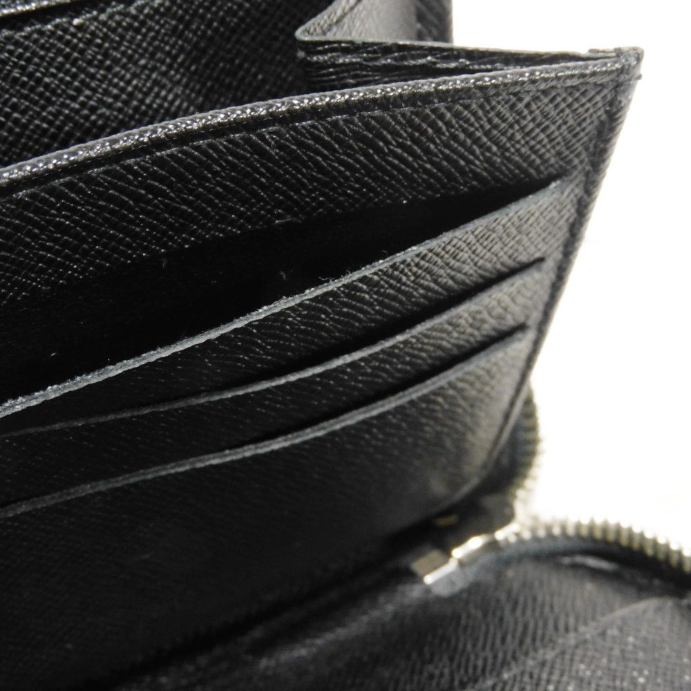 Used 12564 Zippy Organizer N63077 7940 Old Model Logo Black Gray Zip Around Damier Graphite Noir Men's from Japan