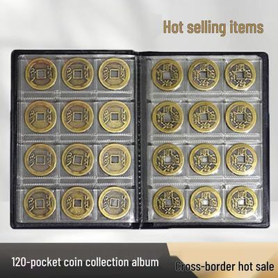 Album na zber mincí s veľkou kapacitou so 120 vreckami pre staroveké a pamätné mince