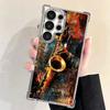 Saxophone Instrument Music Plating Phone Case For Samsung Galaxy S24 S25 FE S26 Edge S23 Ultra S22 S21 Plus S20 Anti-Fall Airaba