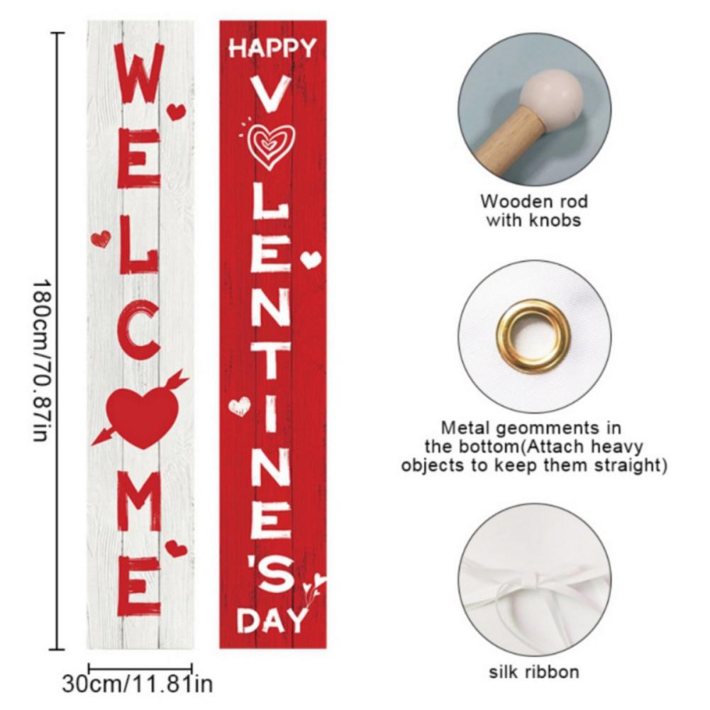 Valentine's Day Porch Banner Set Romantic Couplet Door Decoration