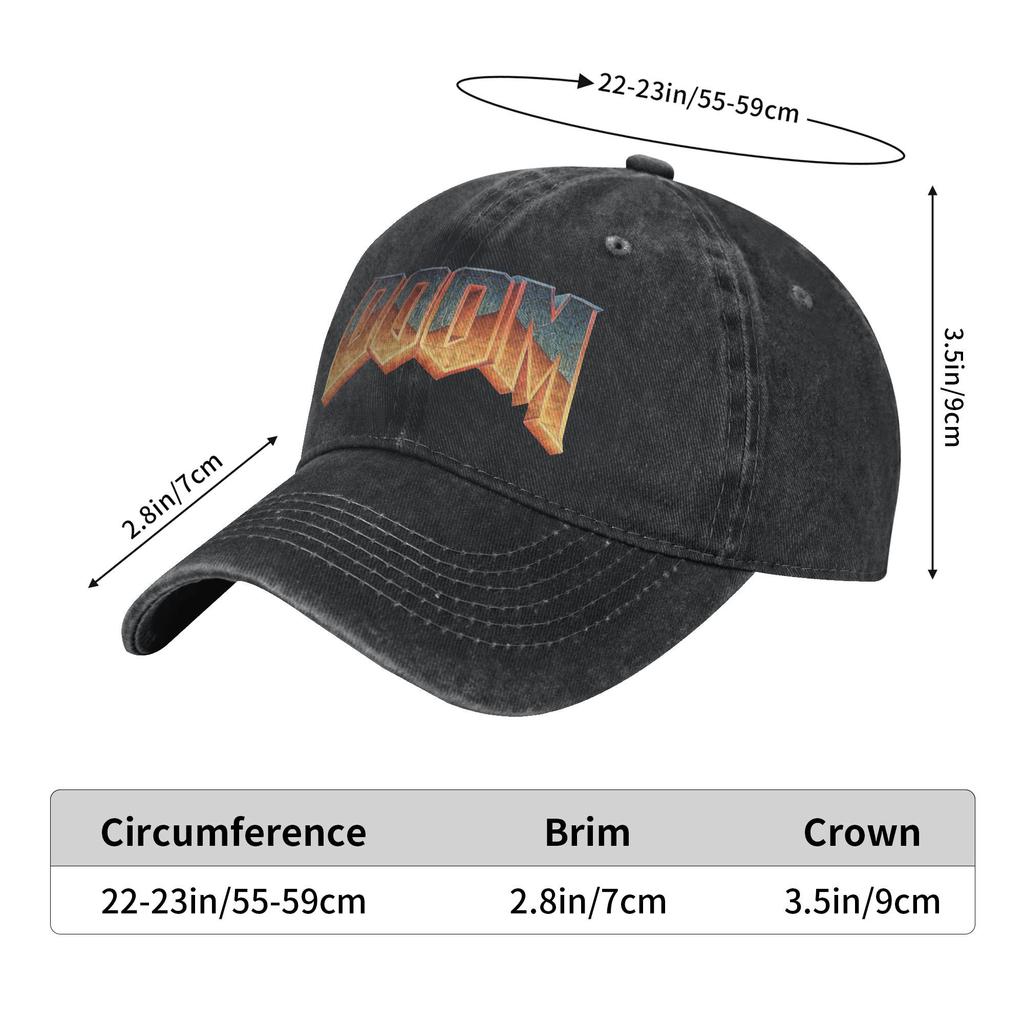 Doom Baseball Caps Vintage Denim Washed Retro Game Conan Barbarian Thulsa Snake Cult Headwear Men Outdoor Running Golf Caps Hat