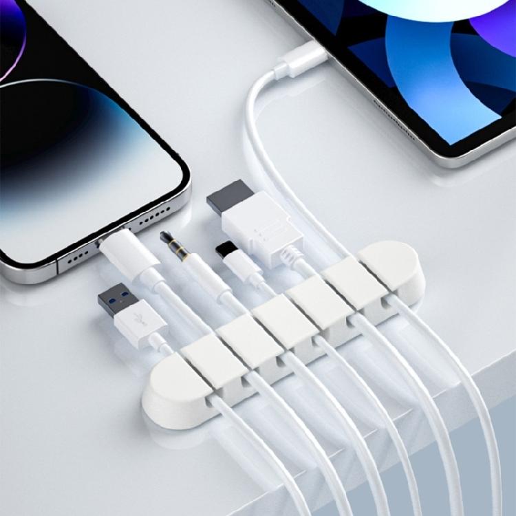 4 Pack Plastic Cord Management Clip Cable Storage System Desktop Wall Cable Holder Plastic Texture for Desk Organization