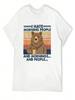 Vintage Bear I Hate Morning People And Mornings And People T-Shirt Cotton Graphic Tees For A Boy Blouse Men's T Shirts