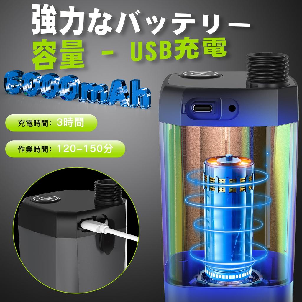 Portable Shower [Four Water Modes] Tipkook Outdoor Electric Shower, USB Rechargeable, 6000mAh, Stepless Water Flow Adjustment, Simple Shower with Digi