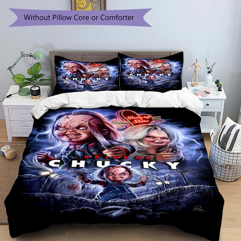 Chucky'S Halloween Horror Print 3Pcs Bedding Setduvet Cover With 2 Bedropillowcase Home Birthday Gift