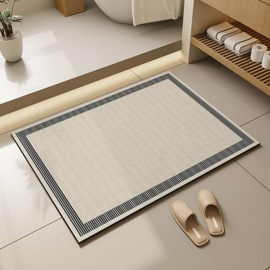 Japanese-Korean Minimalist Diatom Mud Bath Mat - Water-Absorbent, Non-Slip Entryway Floor Mat