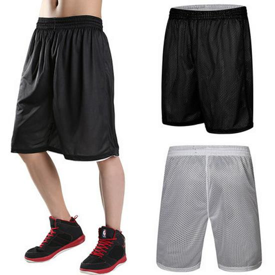 Men's Plus Size Breathable Double-Sided Basketball Shorts - Over-the-Knee, Loose Fit, Sweat-Absorbing, Trendy Sportswear.