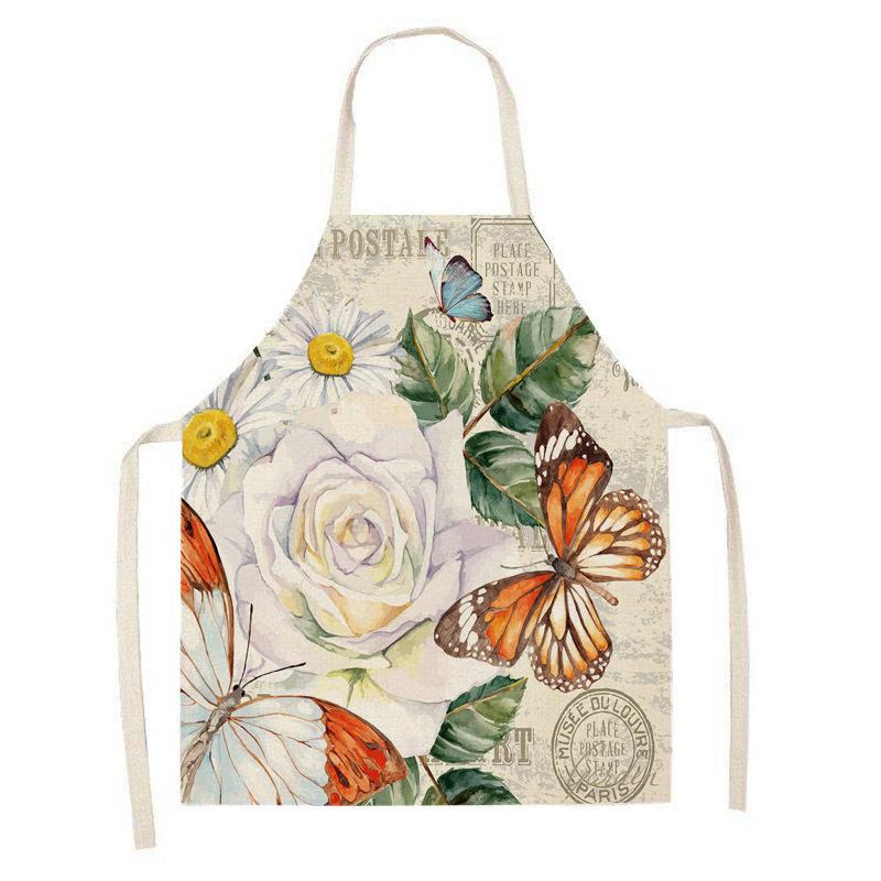 Linen Anti-Fouling Kitchen Apron with Halter Neck
