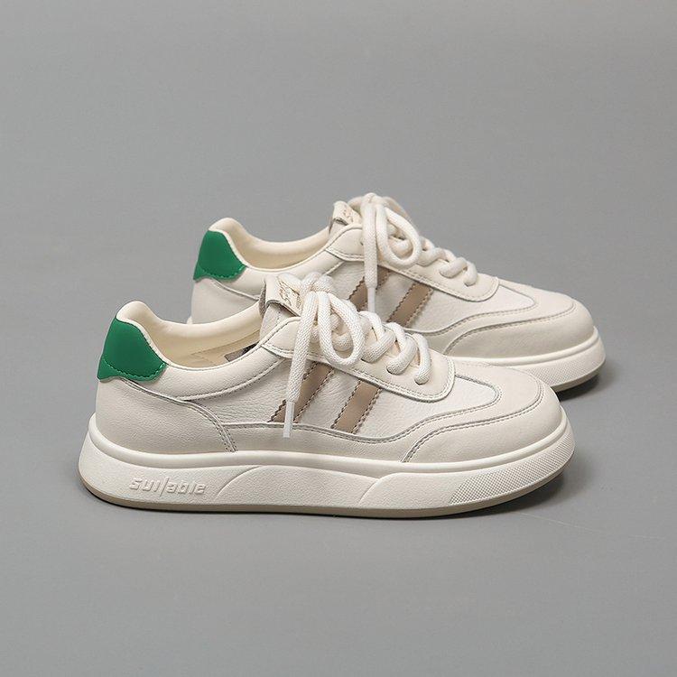 Leather Soft-soled White Shoes Women's Shoes Spring 2025 New Versatile Board Shoes Flat Casual Shoes Women's Sports Shoes