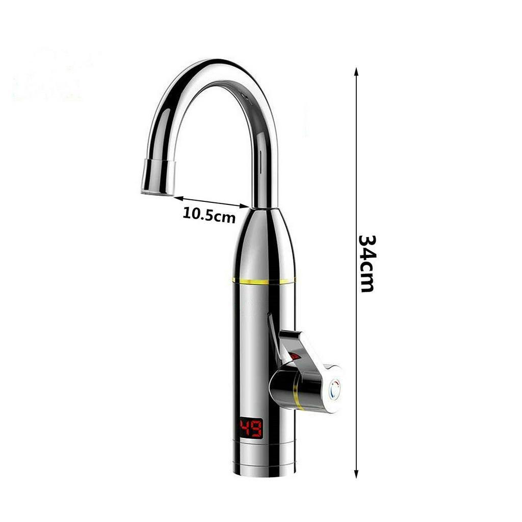 220V 50HZ 3000W Instant Electric Faucet Tap Hot Water Heater Home Stainless Steel Under Inflow LED Display Bathroom Kitchen