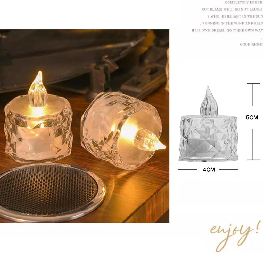 Wowjimi LED Candle Lights, 24-Pack, for Ceremony Decorations, Stylish Candles, Soothing Interior Lighting, Elegant and Cute Interior Decor, Popular