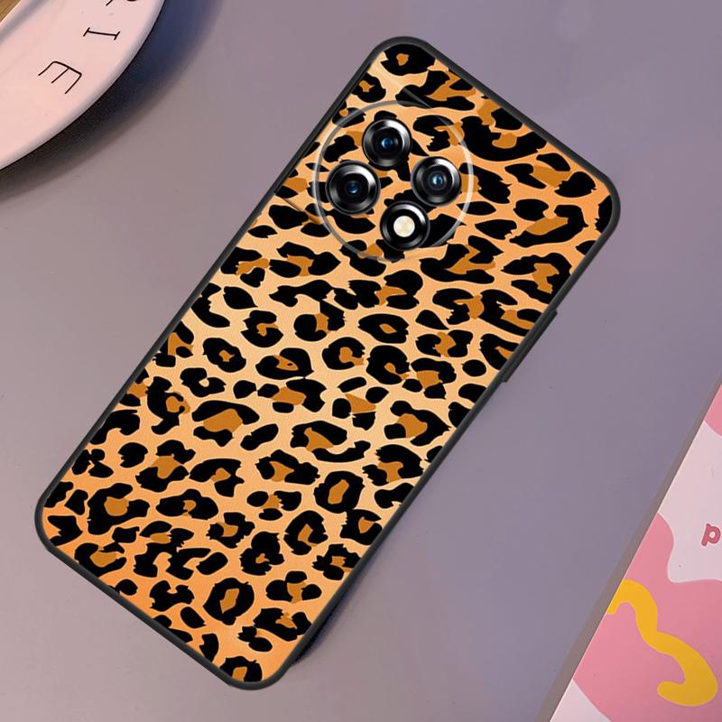 Leopard Print Black Cheetah Pattern Case For OnePlus 12R 10T 10R 9RT 9 10 Pro OnePlus 12 11 Nord 3 2T CE 2 Lite N20 N10 Cover