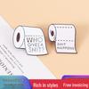 Elegant Alloy Toilet Paper Brooch: Multifunctional White Decorative Pin for Clothing