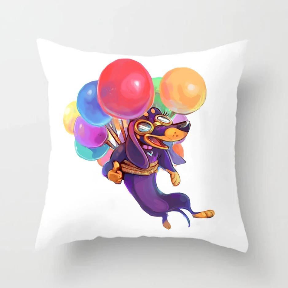 Dachshund Cushion Cover Kids Gift 45x45cm Cute Dog Animals Puppy Pillows Covers Sausage Throw Pillow Cases Custom Pillowcase