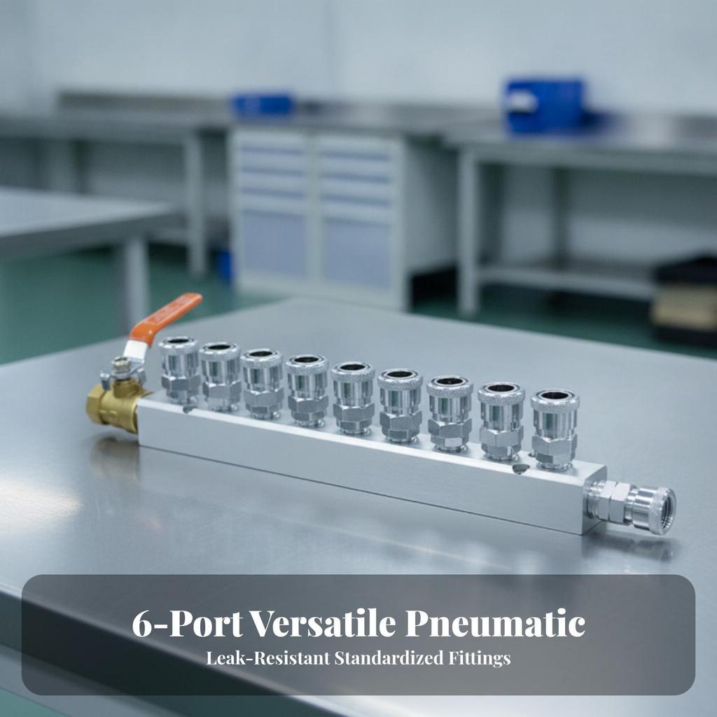 Pneumatic Manifold with Ball Valve Industrial-Grade for Technicians, Mechanics