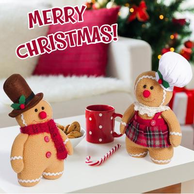 30cm Niedliche Cartoon Koch Lebkuchenfigur Plüschtier Weihnachts-Puppe Heimdekoration Weihnachtsfeier Dekoration Geschenk Ornament
