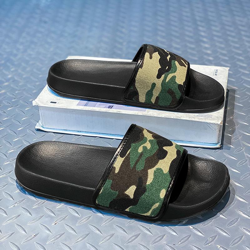 Men Camouflage Green Slippers Simple Flats Summer Outdoor Roman Sandals Open Toe Beach Shoes Plus Size
