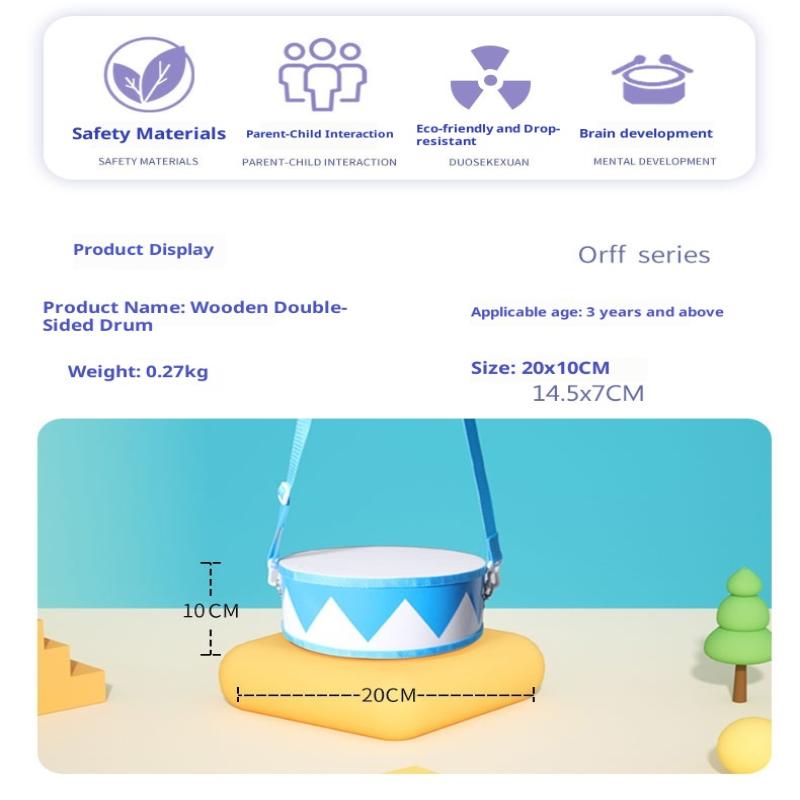 Drum Wood Kids Early Educational Musical Instrument For Children Baby Toys Beat Instrument Hand Drum