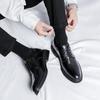 Scarpe da Uomo Nere a Punta in Pelle - Stile Britannico, Formali da Business, Casual, Rialzanti, Ideali per l'Autunno e i Matrimoni.