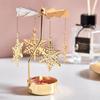 Hollow Metal Rotating Tea Light Holder Gold Silver Rotating Candlesticks  Wedding