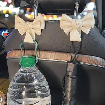 Bow Car Hooks Cute Bowknot Car Seat Back Hook Hanger Sturdy Bow