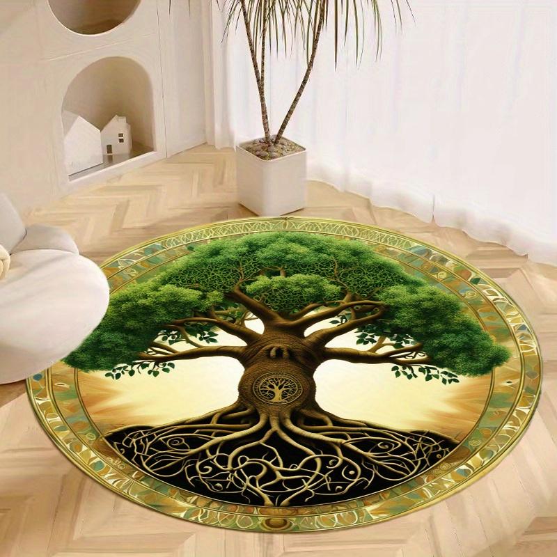 S Tree Of Life Round Rug Nonslip Area Rug Office Chair Mat Carpet For Living Room Bedroom Home Decor