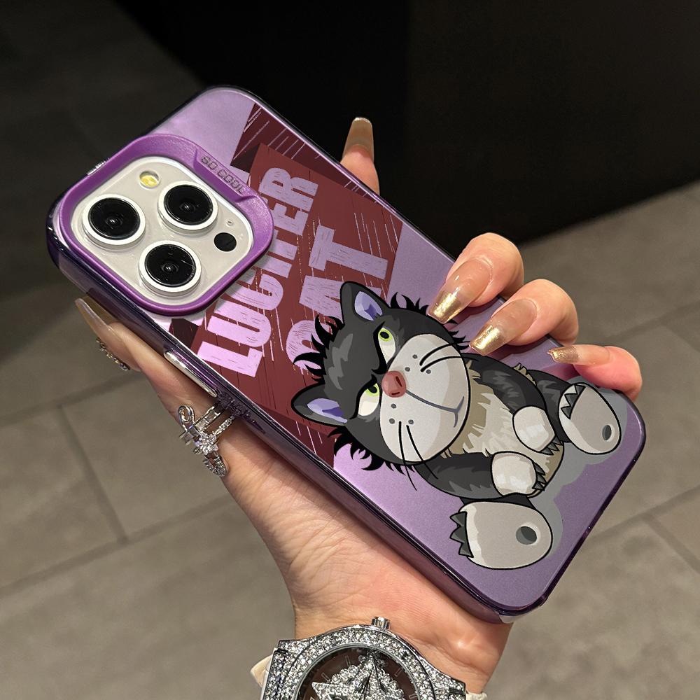 

Funny Lucifers Cat Phone Case for Samsung Galaxy S26 S25 Edge S24 S23 S22 S21 FE S20 Ultra Plus 5G Colorful Silver Hard Cover Galaxy S24 FE