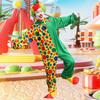 2Pieces Adult Clown Costume with Clown Hat and Clown Jumpsuits for Cosplay Halloween Party Stage Performances