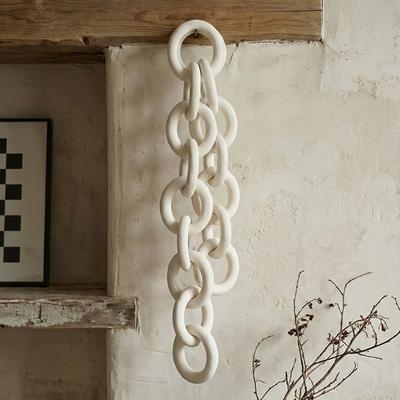 Minimalistisk Keramisk Kedjelänk Dekor 9 12 15 Ringar Sammanlänkande Skulptur Porslinsknytning Prydnad Vardagsrum Boho Öppenspis Dekor
