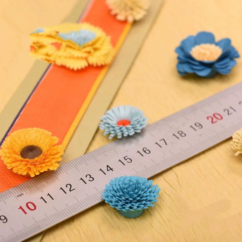 WTEMPO Flower Shape Quilling Paper Drawing By Students Three-dimensional Color Mixed with Single Color Flower Shape Roll Paper Material