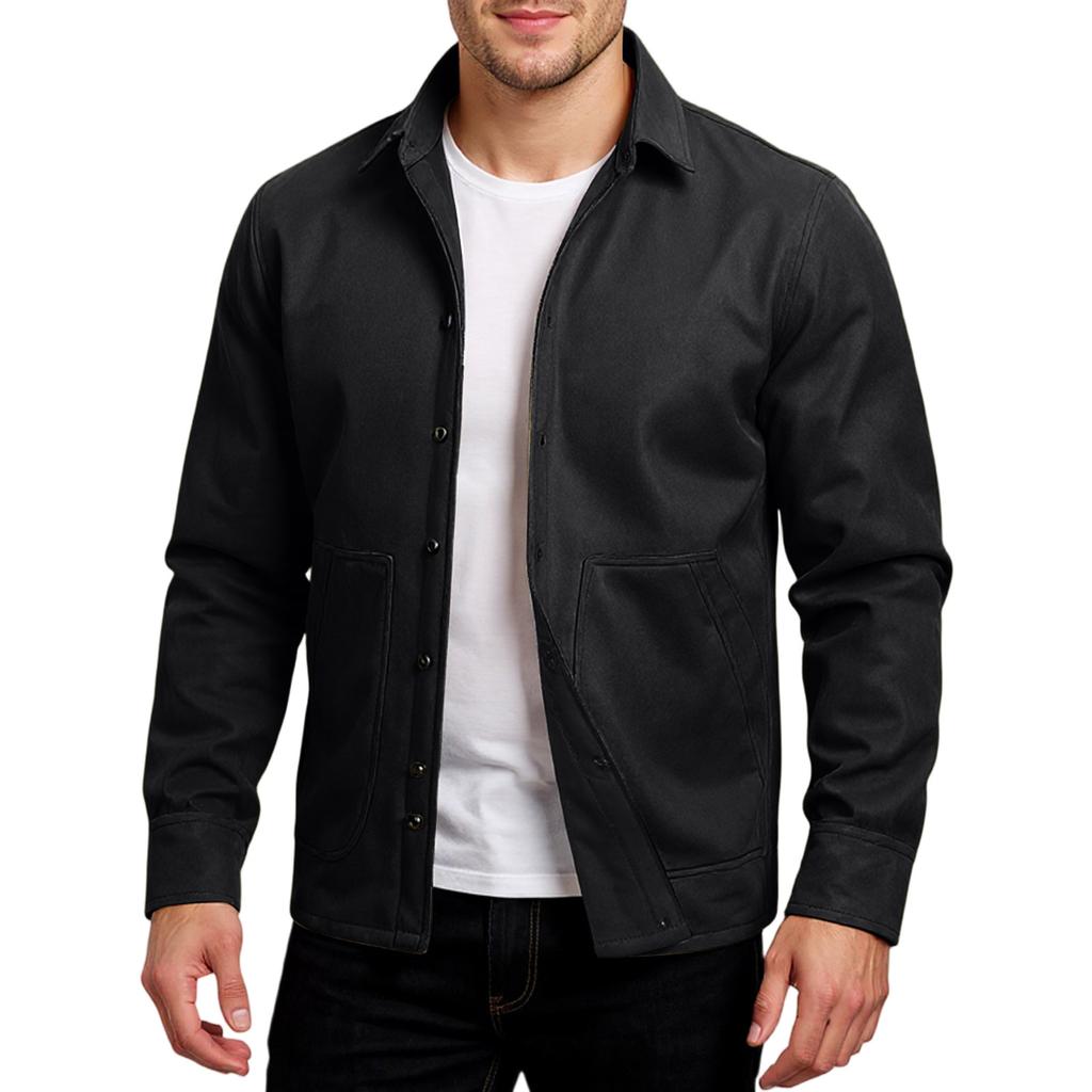 Men'S Shirt Paired With Casual Sports Warm Shirt And Double Pocket Jacket