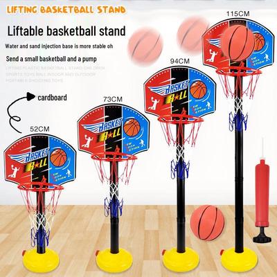 Panier de basket-ball réglable pour enfants avec panneau et ballon en cuir pour une utilisation intérieure/extérieure