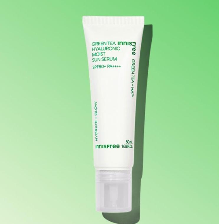 Innisfree Green Tea Moisture Sun Serum SPF | 50ml | Hydrating & Soothing UV Defense