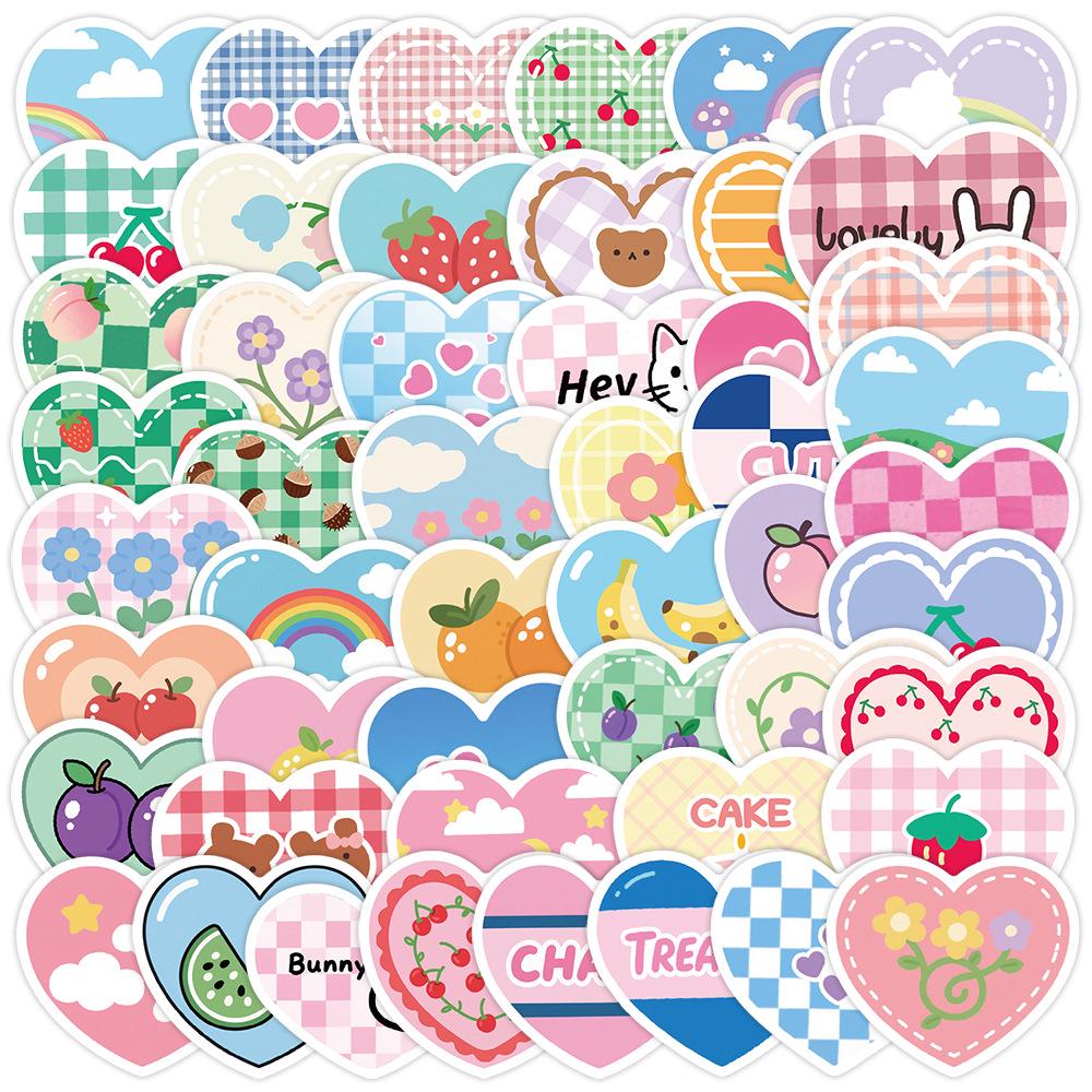Valentine's Day Heart Graffiti Stickers: 50/100 Waterproof Decorative Stickers for Water Bottles & Computers