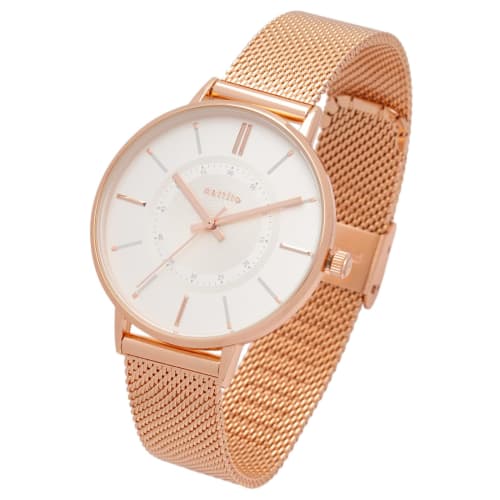 

Fieldwork (Fieldwork) Women s and Men s Analog Simple Unisex Watch with Stainless Steel Band, Unish Pink Gold (JN033-2)