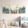 3 Pezzi Orso Giraffa Coniglio della Foresta Stampa su Tela per Nursery Pittura di Animali Selvatici della Giungla Poster Artistico da Parete per Stanza di Bambini e Bambine Decorazione per la Casa