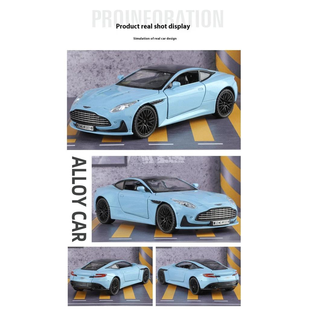 1/32 Martin DB12 GT Supercar Alloy Diecast Metal Model Car Sound and Light Hobby Collectibles Ornaments Birthday Gift Boys