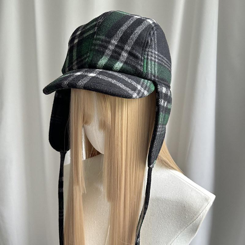 Women's New Winter Trapper Hat - Fashion Casual Plaid Earflap Cap Wide Brim Coldproof Outdoor Stylish Aviator Hat
