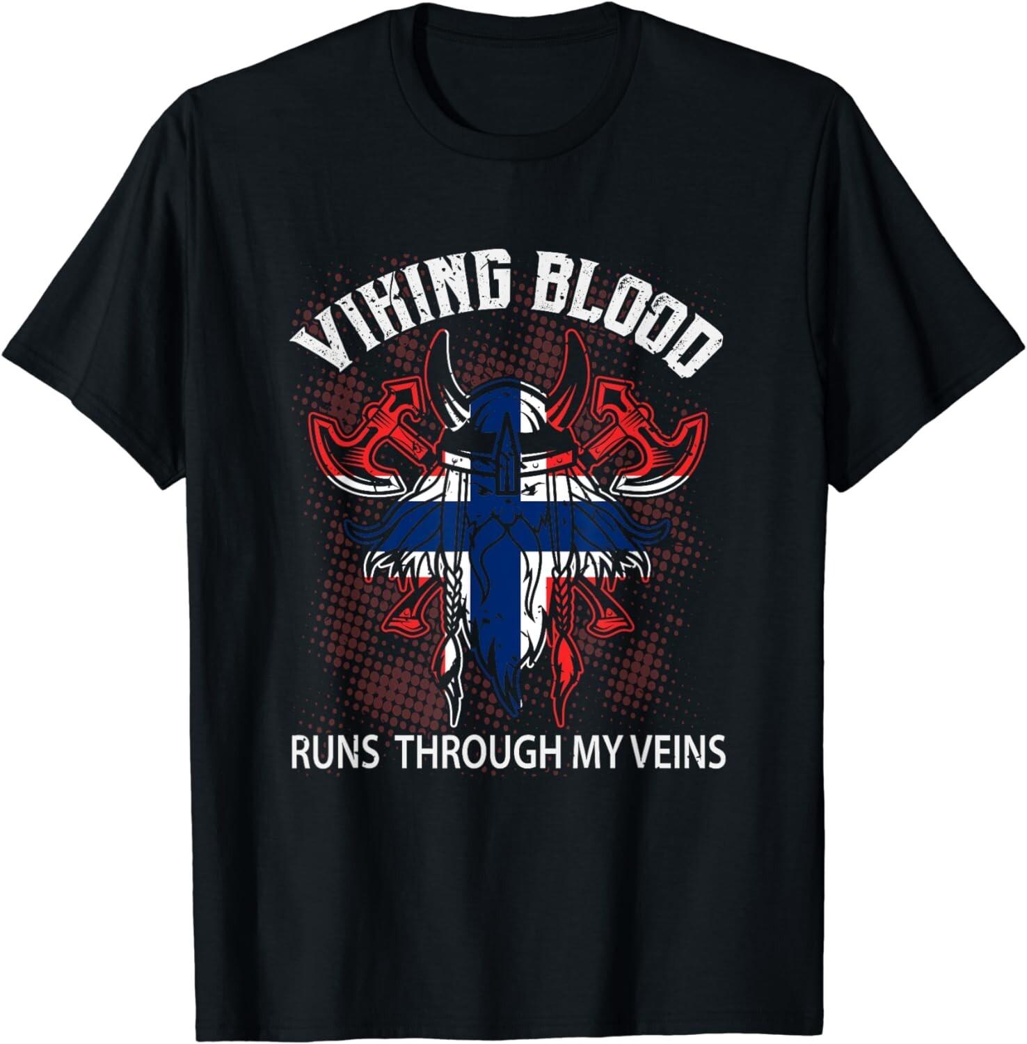 Norwegian Pride Viking Blood Scandinavia Gift Norway Gift Unisex T-Shirt S разноцветный