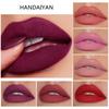 6 farger matt vanntett fløyelsleppestift Sexy rødbrune pigmenter Makeup Langvarig profesjonell leppestift