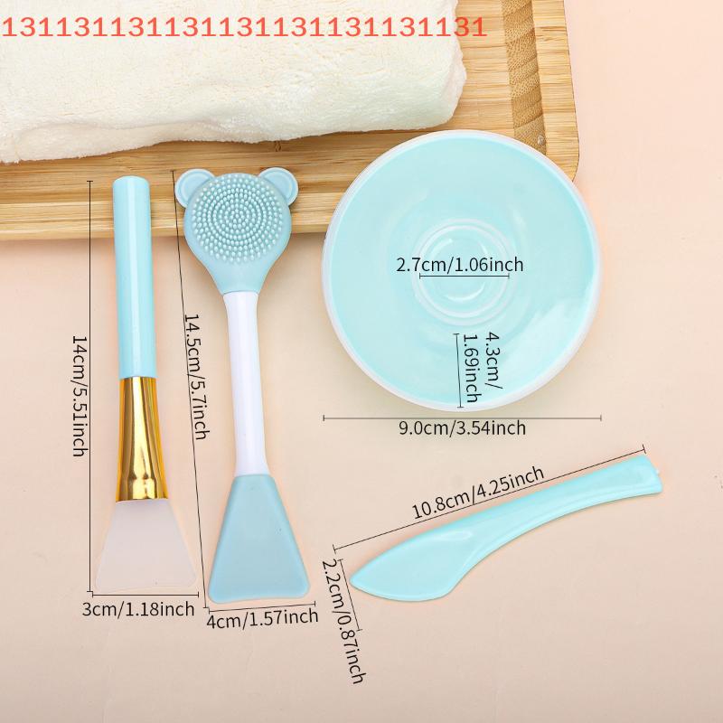 DIY Facemask Mixing Tool Kit with Soft Bowl Stick Spatula for Facial Mask Application 4PCS Silicone Face Mask Mixing Bowl Set