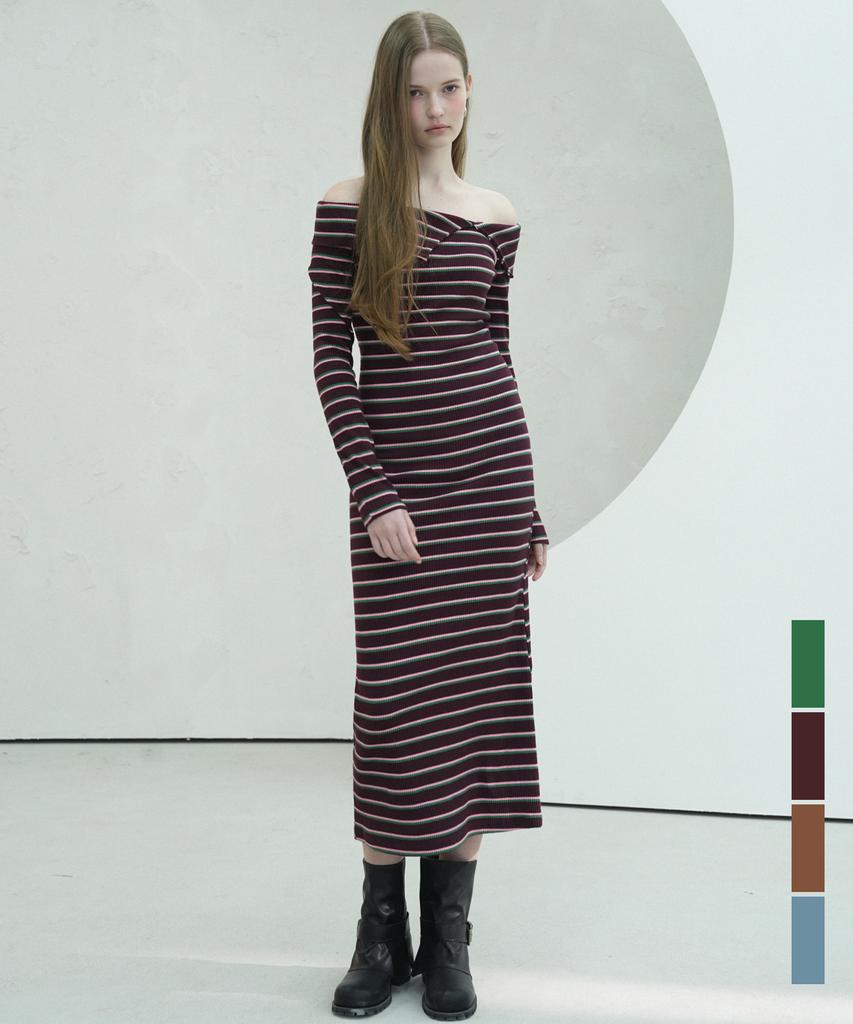 Viva Sers Lovely Stripe Long Dress - 4Col