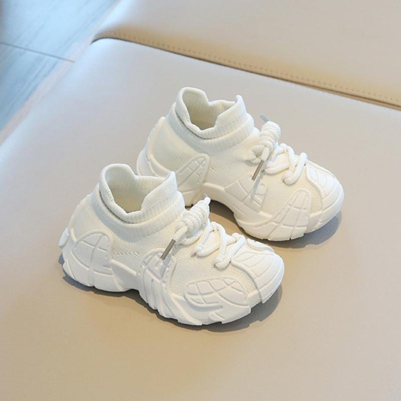 Children's sports shoes, spring and autumn boys' casual shoes, mesh shoes, fly woven girls' socks shoes, baby white shoes